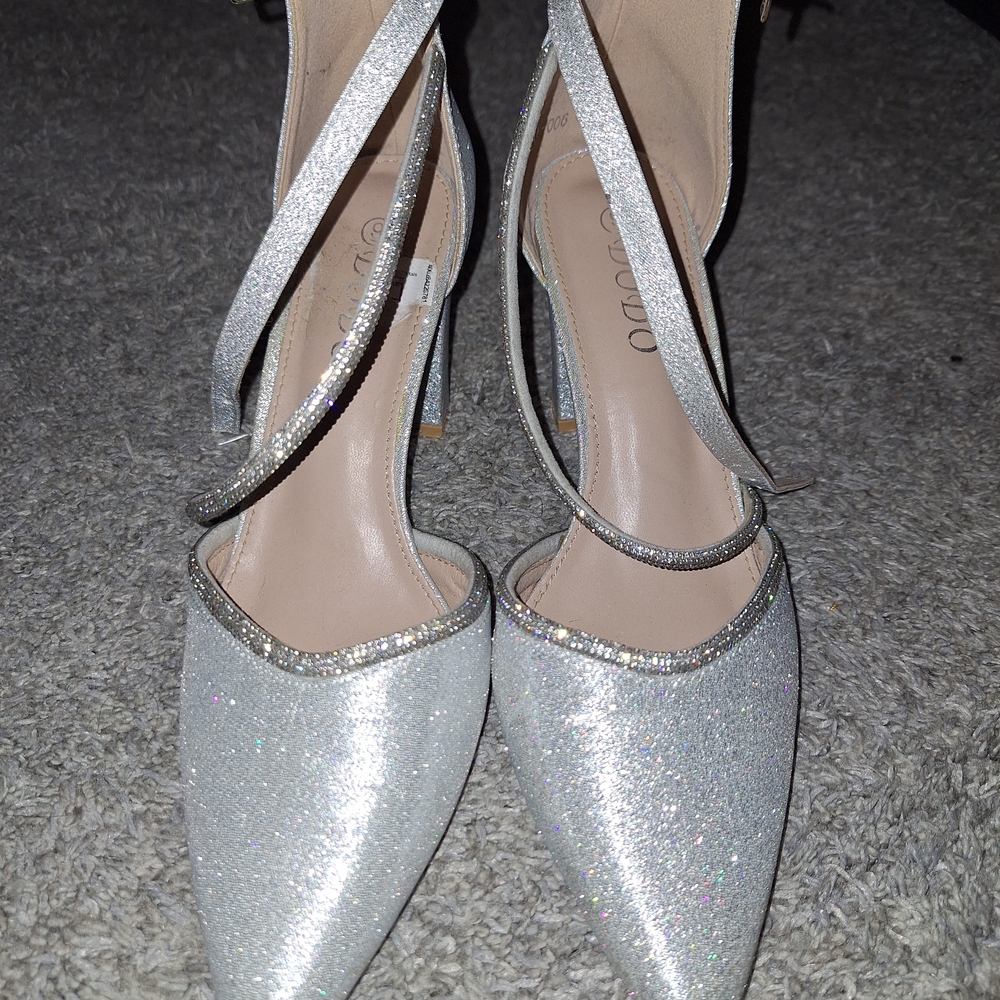 Silver Glitter Women's Heels